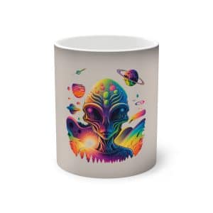 Color-Changing Mug, 11oz Psychedelic Alien