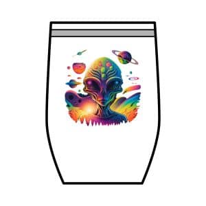 Wine Tumbler, 12oz Psychedelic Alien