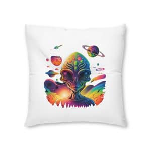 Tufted Floor Pillow, Square Psychedelic Alien