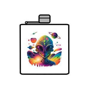 Stainless Steel Flask, 6oz Psychedelic Alien