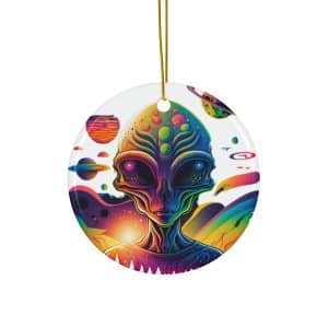 Ceramic Ornament, 4 Shapes Psychedelic Alien