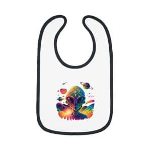 Baby Contrast Trim Jersey Bib Psychedelic Alien