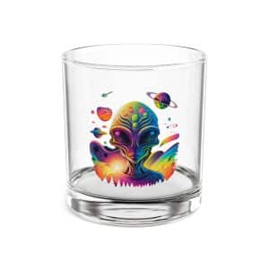 Rocks Glass, 10oz Psychedelic Alien