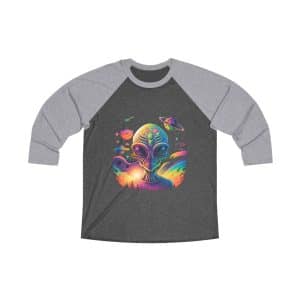 Unisex Tri-Blend 34 Raglan Tee Psychedelic Alien