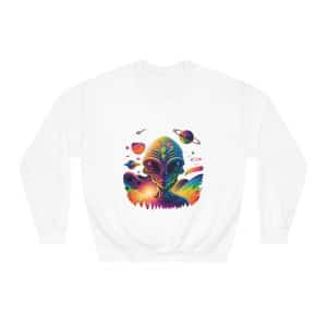 Unisex DryBlend® Crewneck Sweatshirt Psychedelic Alien