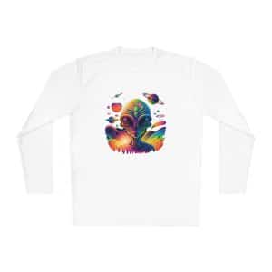 Unisex Lightweight Long Sleeve Tee Psychedelic Alien