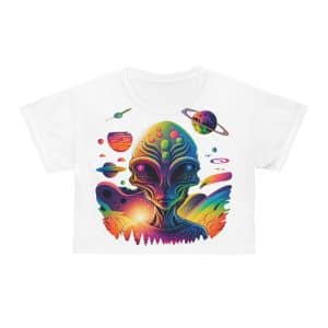 Crop Tee (AOP) Psychedelic Alien