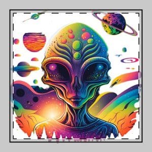 Poly Twill Napkin Psychedelic Alien