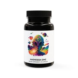 Magnesium Zinc Supplement (90 Capsules) Psychedelic Alien