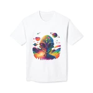 Unisex Midweight T-shirt, Made in US Psychedelic Alien