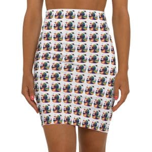 Women's Mid-Waist Pencil Skirt (AOP) Psychedelic Alien