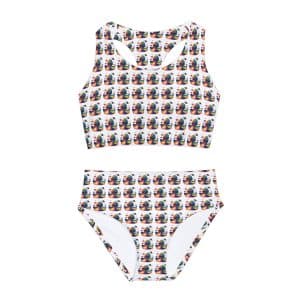 Girls Two Piece Swimsuit (AOP) Psychedelic Alien