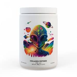 Collagen Peptides Type I & III Supplement (350g, 12.3oz) Psychedelic Alien