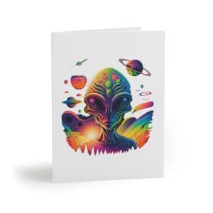 Greeting cards (8, 16, and 24 pcs) Psychedelic Alien