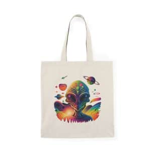 Natural Tote Bag Psychedelic Alien