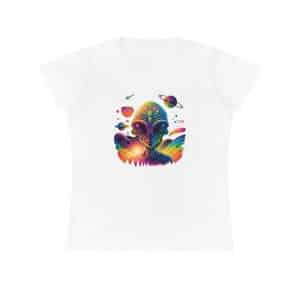 Ladies' Cotton T-Shirt Psychedelic Alien