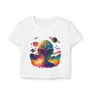 Women's Baby Tee Psychedelic Alien Psychedelic Alien