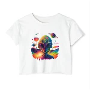 Women's Festival Crop Top Psychedelic Alien