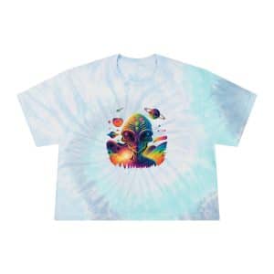 Women's Tie-Dye Crop Tee Psychedelic Alien