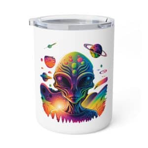 Insulated Coffee Mug, 10oz Psychedelic Alien