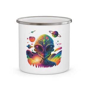 Enamel Camping Mug Psychedelic Alien