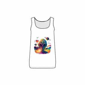 Women's Baby Rib Tank Psychedelic Alien