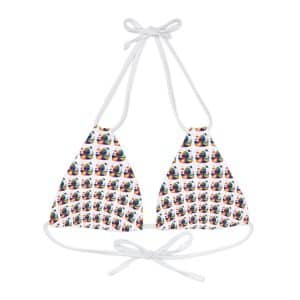 Strappy Triangle Bikini Top (AOP) Psychedelic Alien