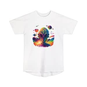 Unisex Long Body Urban Tee Psychedelic Alien