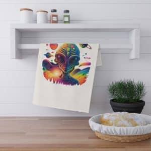 Tea Towels (cotton, poly) Psychedelic Alien