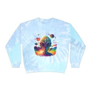 Unisex Tie-Dye Sweatshirt Psychedelic Alien