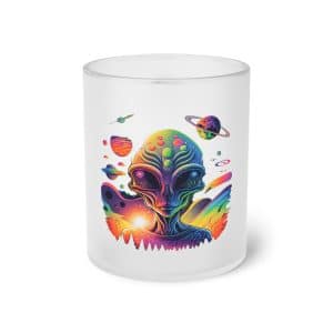 Frosted Glass Mug Psychedelic Alien