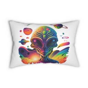 Spun Polyester Lumbar Pillow Psychedelic Alien