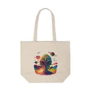 Canvas Shopping Tote Psychedelic Alien