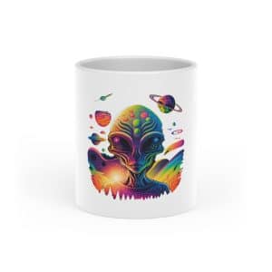 Heart-Shaped Mug Psychedelic Alien