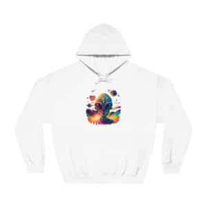 Unisex DryBlend® Hooded Sweatshirt Psychedelic Alien