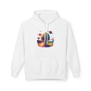 Unisex Midweight Softstyle Fleece Hoodie Psychedelic Alien