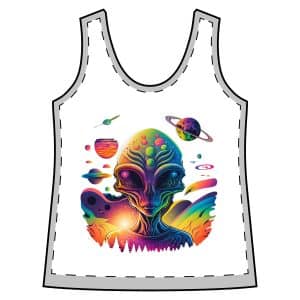 Women's Sporty Racerback Tank Psychedelic Alien