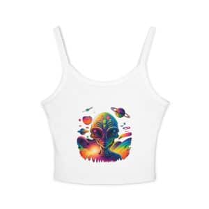 Women's Spaghetti Strap Tank Top Psychedelic Alien