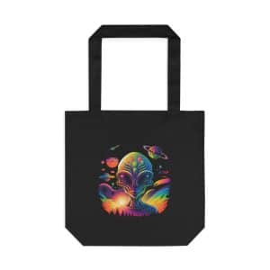 Cotton Tote Bag Psychedelic Alien