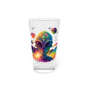 Pint Glass, 16oz Psychedelic Alien