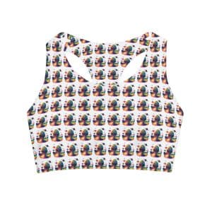 Girls' Swimsuit Crop Top (AOP) Psychedelic Alien