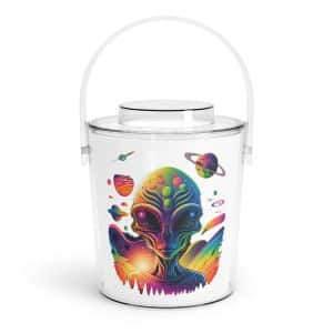 Ice Bucket with Tongs Psychedelic Alien