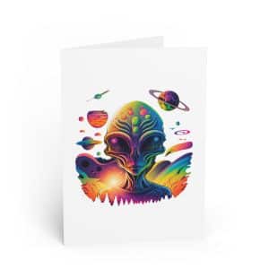 Greeting Cards Psychedelic Alien