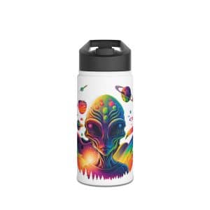 Stainless Steel Water Bottle, Standard Lid Psychedelic Alien