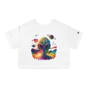 Champion Women's Heritage Cropped T-Shirt Psychedelic Alien