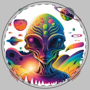 Ceramic Coaster Psychedelic Alien