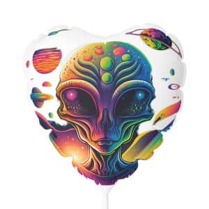 Balloon (Round and Heart-shaped), 11" Psychedelic Alien