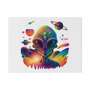 Matte Canvas, Stretched, 0.75" Psychedelic Alien