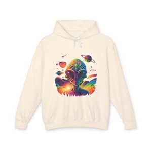 Unisex Lightweight Hooded Sweatshirt Psychedelic Alien