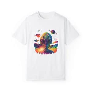 Unisex Garment-Dyed T-shirt Psychedelic Alien